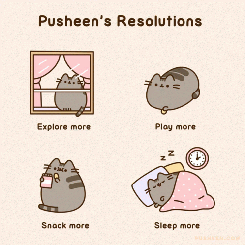 Pusheens Resolutions Cat GIF - Pusheens Resolutions Cat Animated GIFs