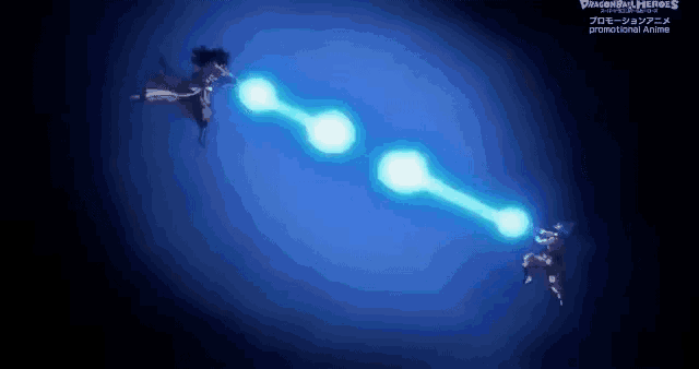a couple of anime characters are fighting each other