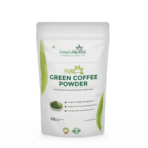 simply herbal pure green coffee powder is a green coffee powder made from arabica coffee beans .