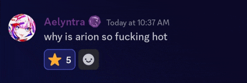 a screenshot of a conversation between aelyntra and aaron