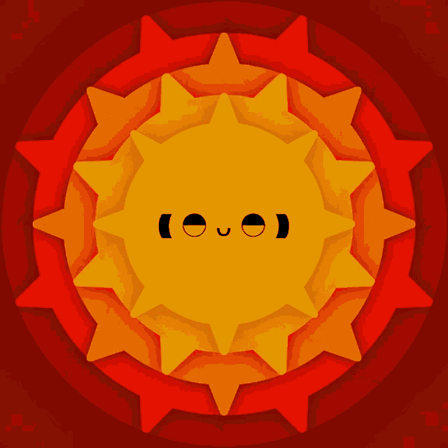 a sun with a smile on its face is surrounded by red stars