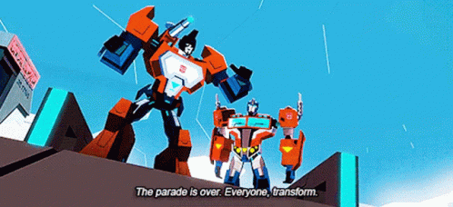 Transformers Perceptor GIF - Transformers Perceptor The Parade Is Over Everyone Transform GIFs