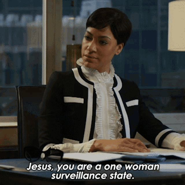 Jesus You Are A One Woman Surveillance State Lucca Quinn GIF - Jesus You Are A One Woman Surveillance State Lucca Quinn The Good Fight GIFs