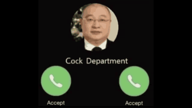 a man in a suit is being called from the cock department