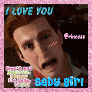a picture of a man with the words " i love you " on it