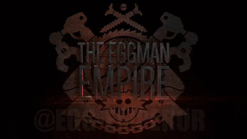 a logo that says the eggman empire with a chain around it