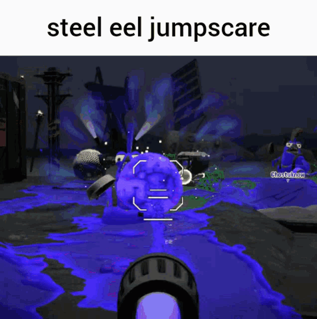 a video game with the words steel eel jumpscare at the top
