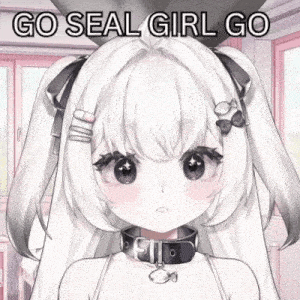 a white anime girl with pigtails and a collar is standing in a room with a window .