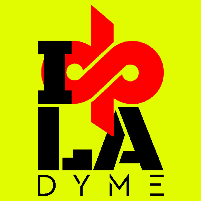a black and red logo for la dyne