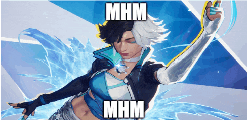 a picture of a woman with the words mhm and mhm on it