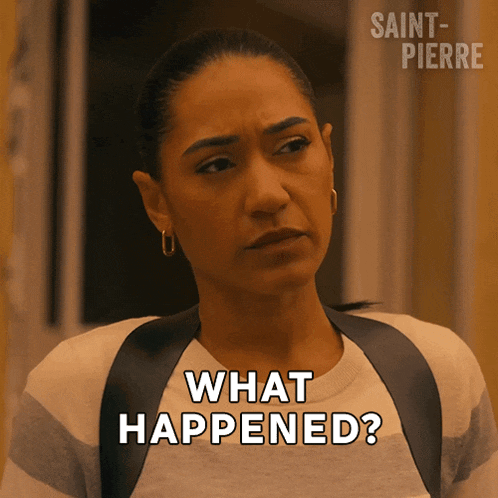 a woman is asking what happened in a saint-pierre ad