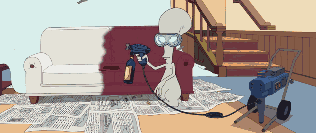 Every Time A Project Is About To Get Finished... GIF - American Dad Roger Fire GIFs