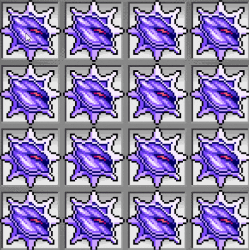 a grid of purple and white blocks with a spider web pattern on them .