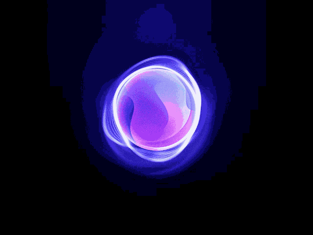 a blue and purple sphere with a purple circle around it