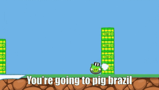 a cartoon says you 're going to pig brazil on it