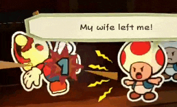 a cartoon of a toad talking to another toad that says my wife left me .