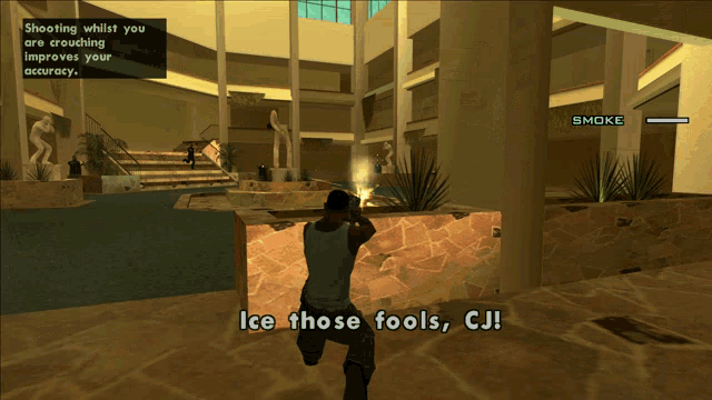 a screenshot of a video game that says ice those fools
