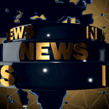 a globe with the words news written on it