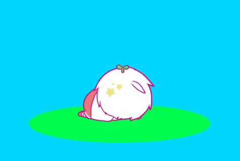 a cartoon character with a flower on top of its head