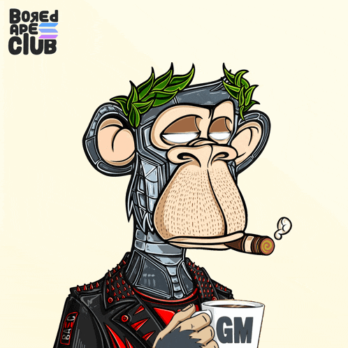 a bored ape club cartoon of a monkey smoking a cigar