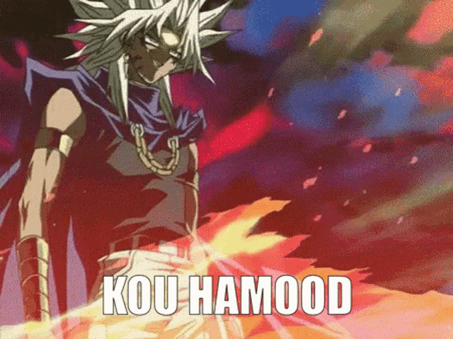 a picture of a cartoon character with the words kou hamood written on it