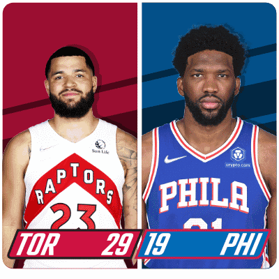Toronto Raptors (29) Vs. Philadelphia 76ers (19) First-second Period Break GIF - Nba Basketball Nba 2021 GIFs
