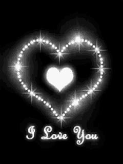 a black background with a white heart and the words i love you on it