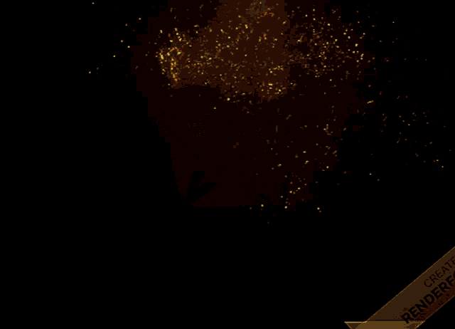 a glowing star with a green ribbon that says render