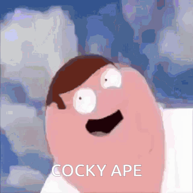 a picture of a cartoon character with the words cocky ape on the bottom