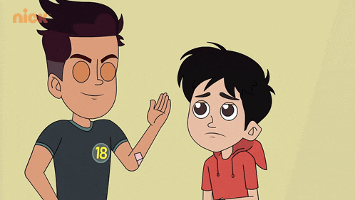 a cartoon character with the number 18 on their shirt