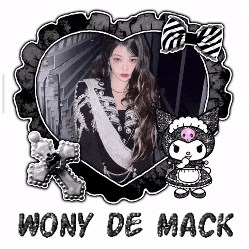 a picture of wony de mack is surrounded by a heart shaped frame