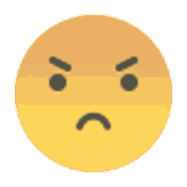an angry smiley face with a sad face on a white background .