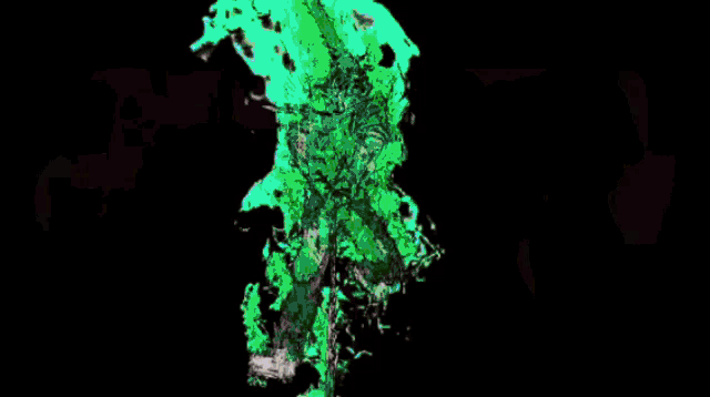 a green background with the words chainsaw man written in red