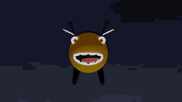 a close up of a cartoon character 's mouth with its tongue sticking out