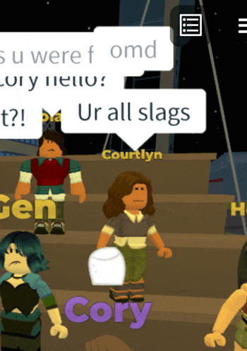 a screenshot of a video game with the name cory on the bottom right