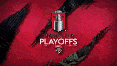 a poster for the stanley cup playoffs with a hockey trophy on it