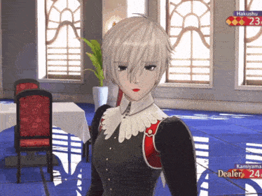 a screenshot of a video game shows the character hakushu