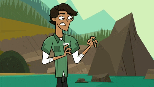 a cartoon character with a name tag that says ' chris ' on it