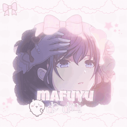 a drawing of a girl with the name mafuyu on it