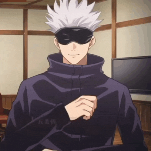 a man with white hair wearing a black mask