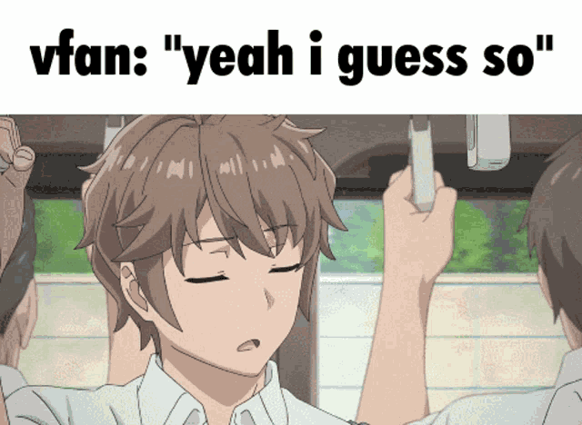 a picture of a boy with the words " yeah i guess so "