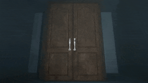 a dark room with a door that is open