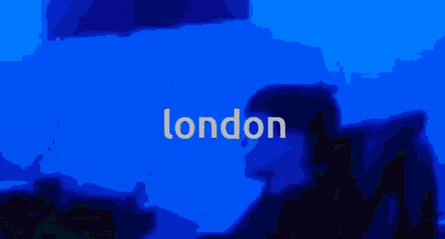 the word london is on a purple background