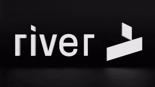 a black background with the word river in white letters