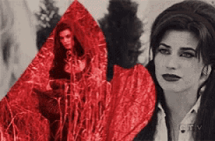 a black and white photo of a woman with a red background and the words ctv on the bottom