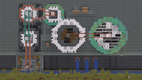 a computer generated image of a building with a circle in the middle that says ' eee ' on it
