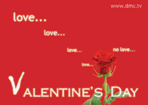 a valentine 's day poster with a red rose