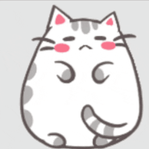 a cartoon cat with a question mark above it