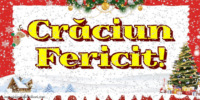a sign that says craciun fericit on it