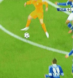 a soccer game is being played and the score is 1-0